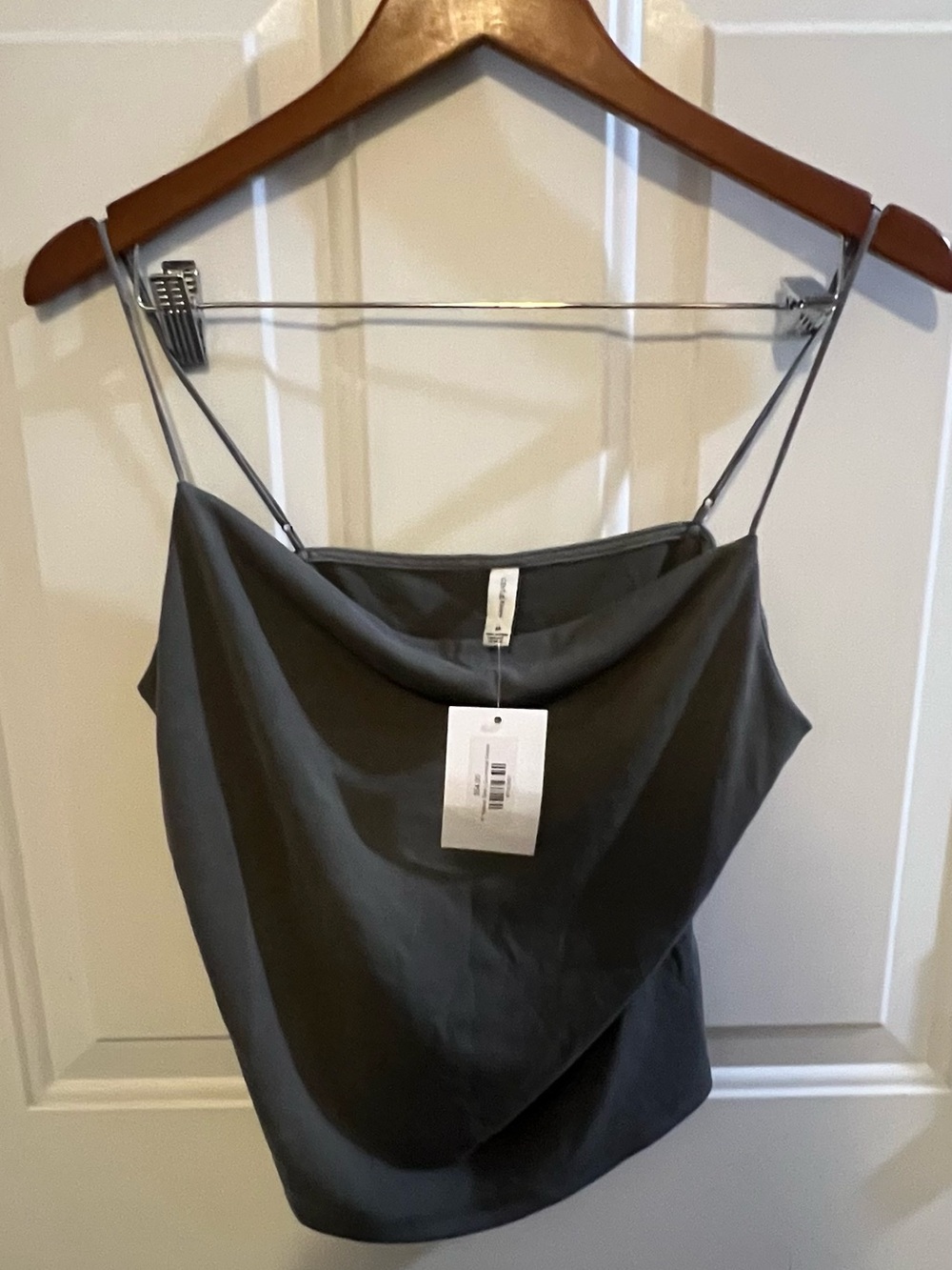Gentle Fawn gun metal Green Cowl Tank with Spaghetti Straps